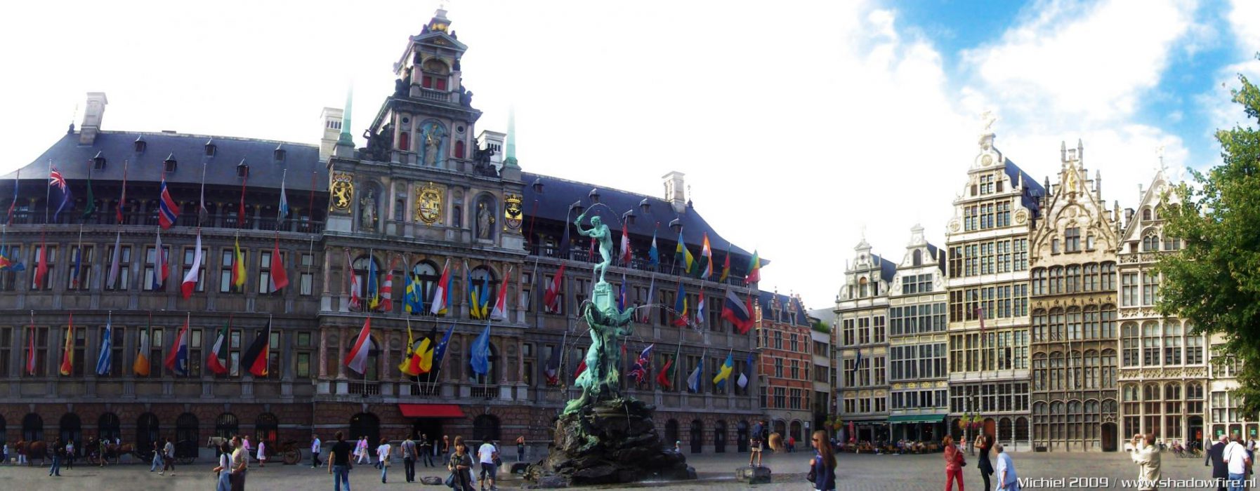 Belgium, Antwerp, City Hall, Grote Markt, panorama